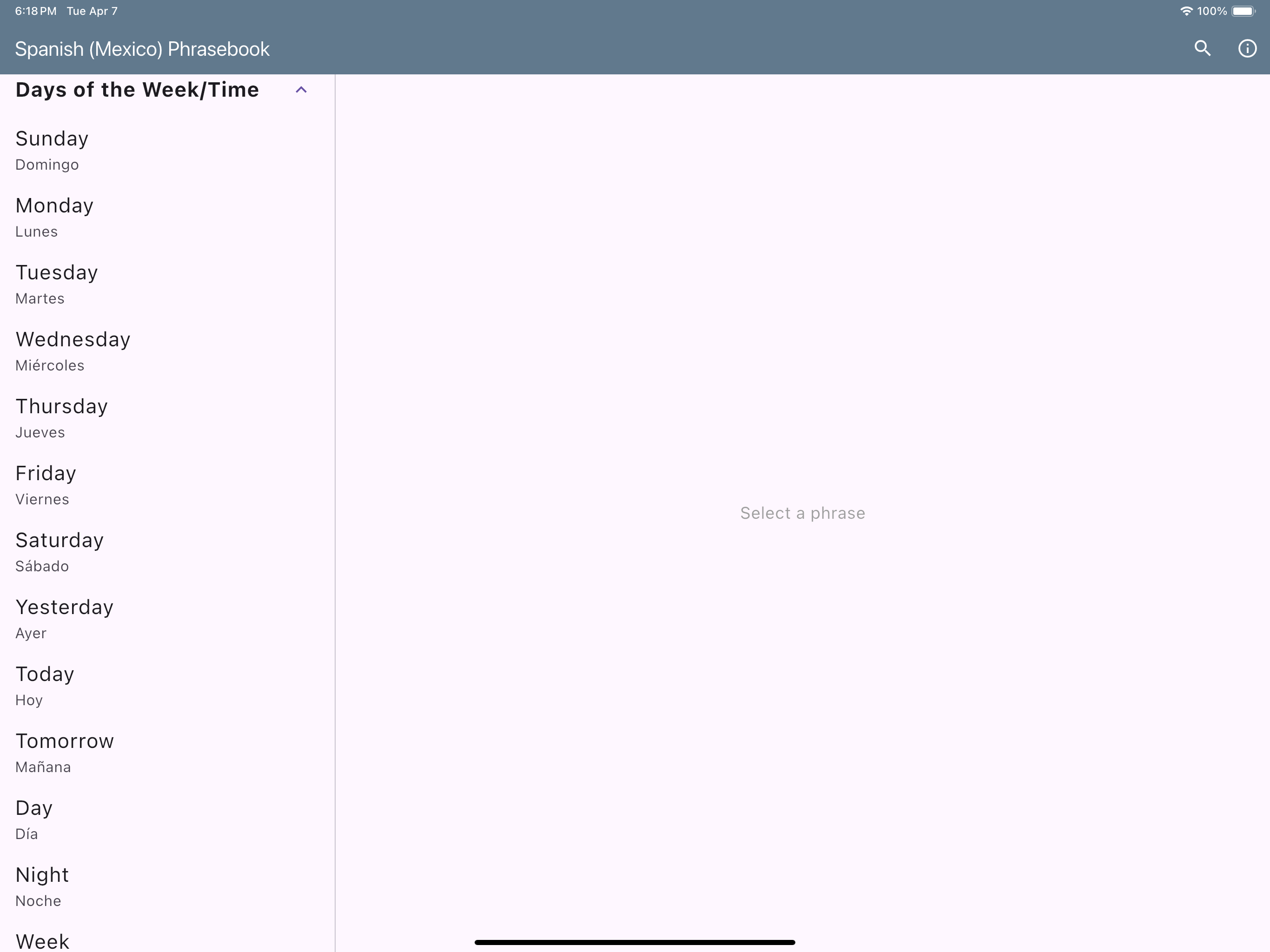 Spanish (Mexico) Phrasebook screenshot 12