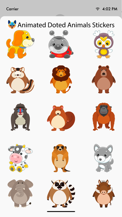 Screenshot #2 pour Animated Doted Animals Sticker