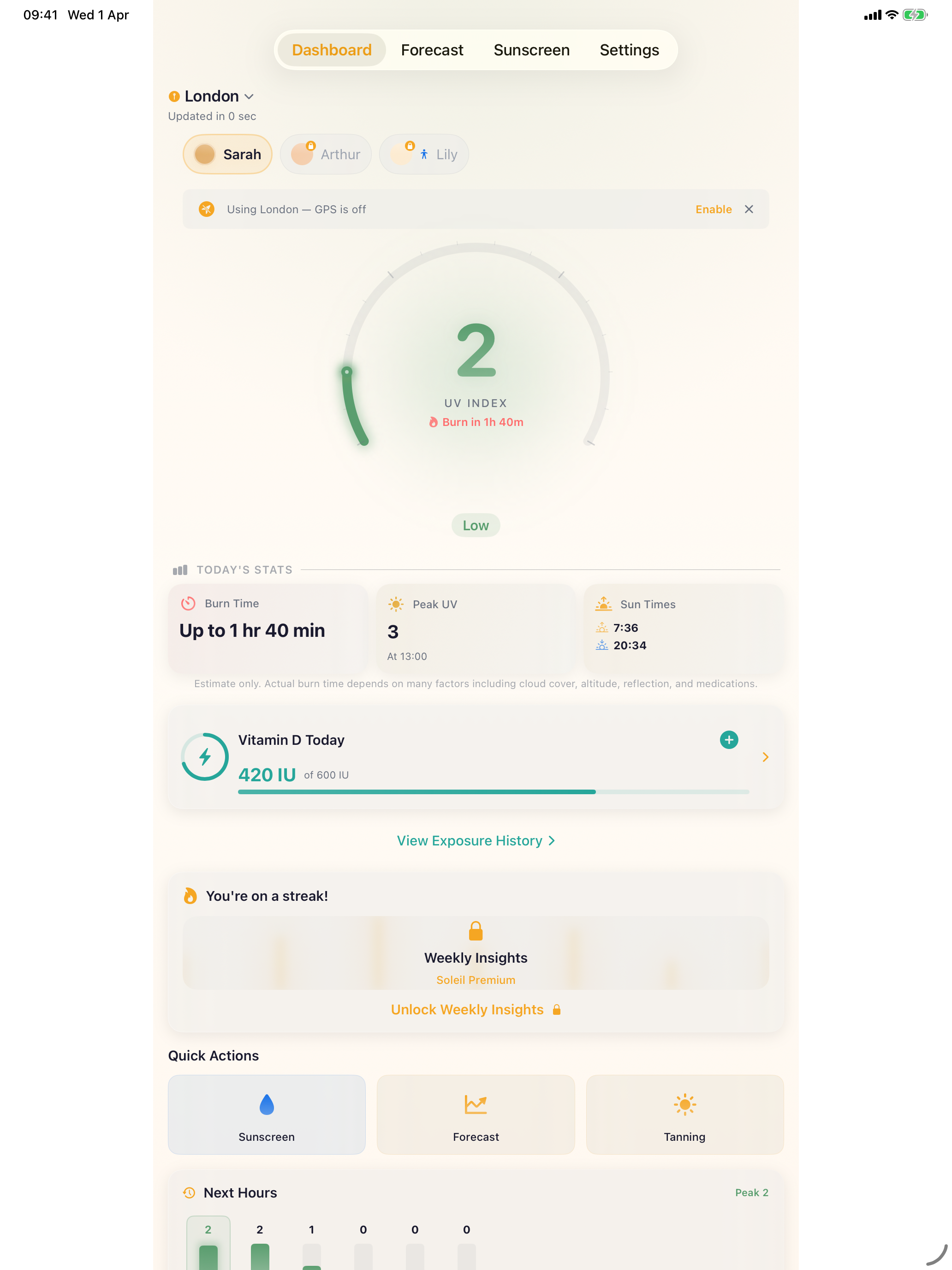 Soleil: UV Index & Sun Safety