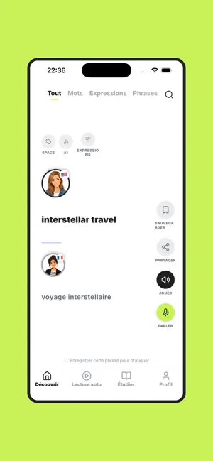 Words & Sentences - LingSwipe screenshot 1