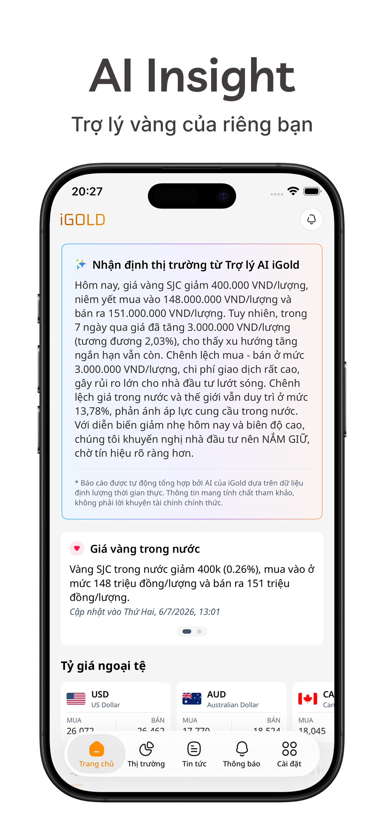 iGold: Trợ lý vàng AI