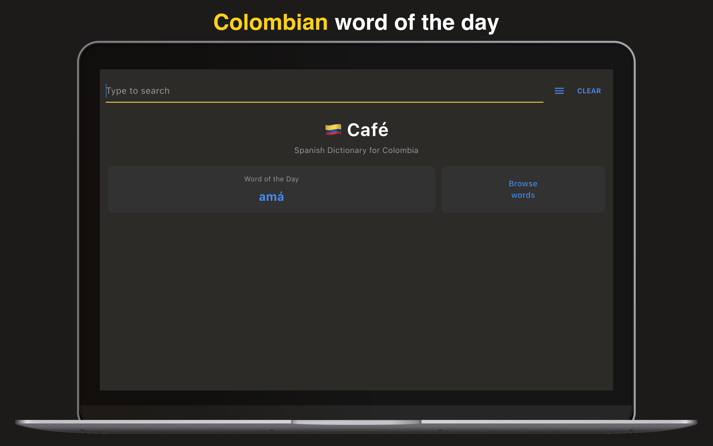 Café: Colombian Dictionary