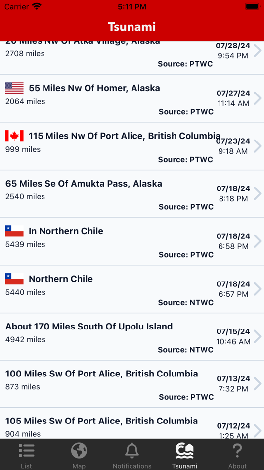 #7. Earthquake: Quake Tracker (iOS) 由: Mobeezio, Inc.