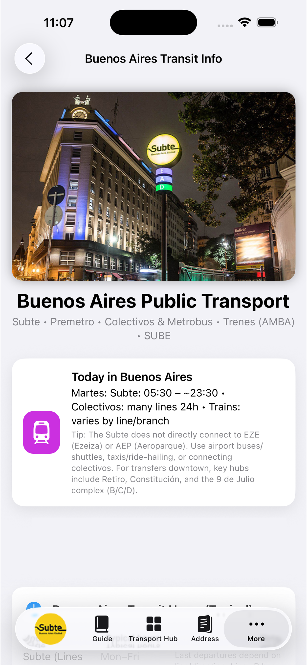 Buenos Aires Subway Map