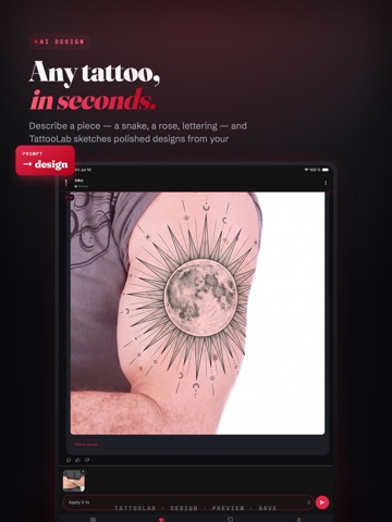 AI Tattoo: Design & Try-On iPad screenshot