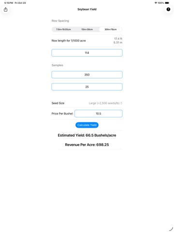 Soybean Yield Estimate iPad screenshot