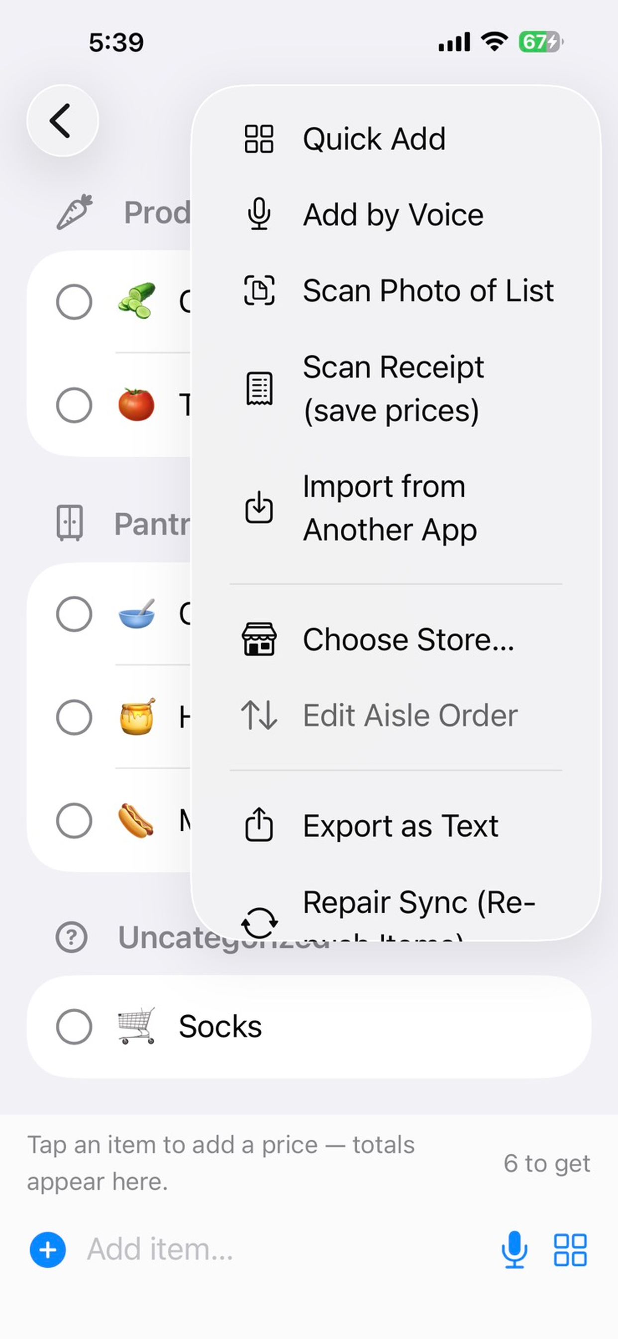 Tally: Smart Grocery List screenshot 2