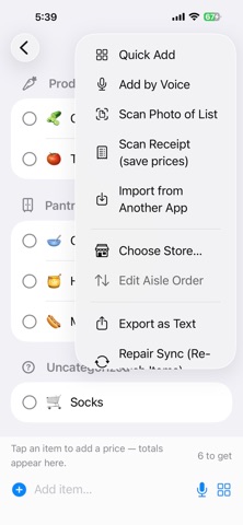 Tally: Smart Grocery List Screenshot 2 of 8