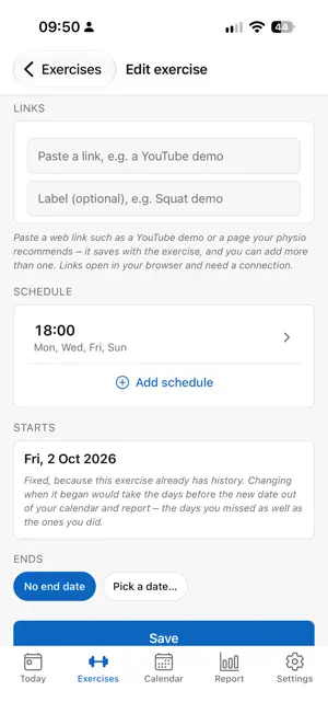 Physio Exercise Tracker screenshot 4
