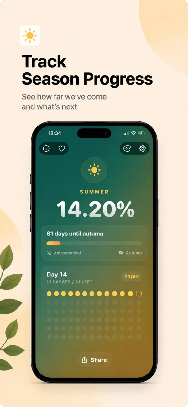 Screenshot #1 pour Seasonia: Season Tracker