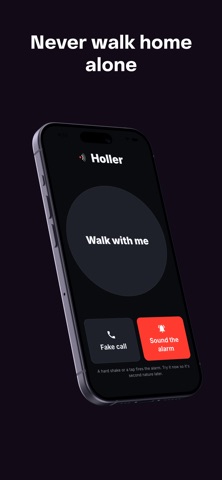 Holler: Walk Home Safety Alarm iPhone screenshot