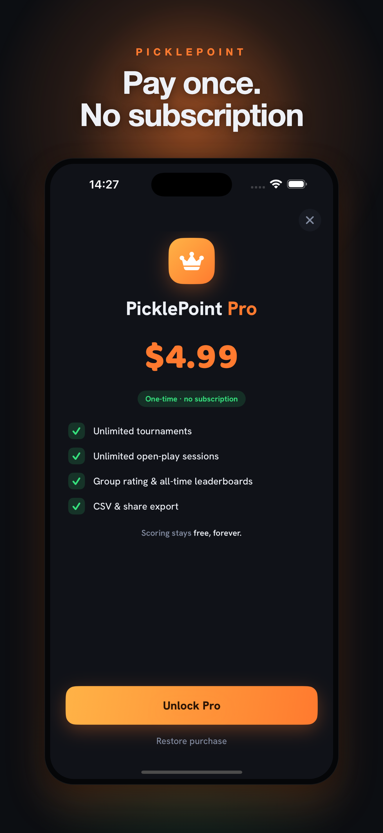 PicklePoint: Pickleball Scorer