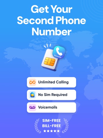 Second Phone Number - Secondly iPad screenshot