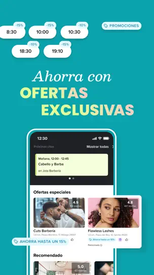 Captura de pantalla de Booksy Para Clientes en iPhone 7