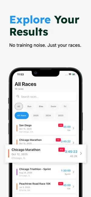 My Race Results screenshot 2
