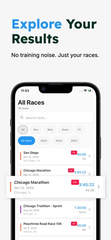 My Race Results iPhone screenshot 2