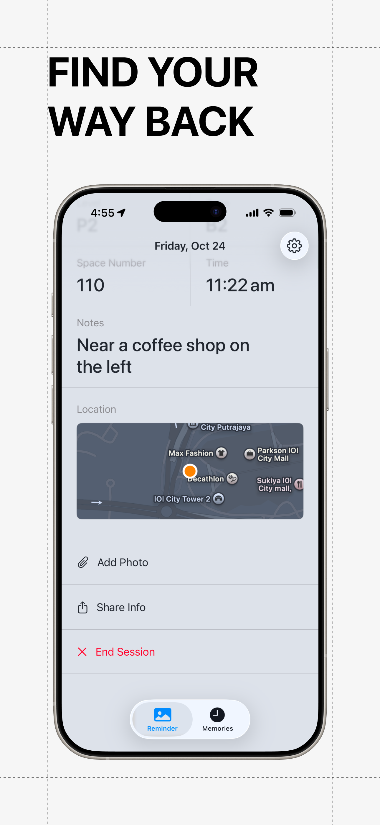 overthere: parking reminder