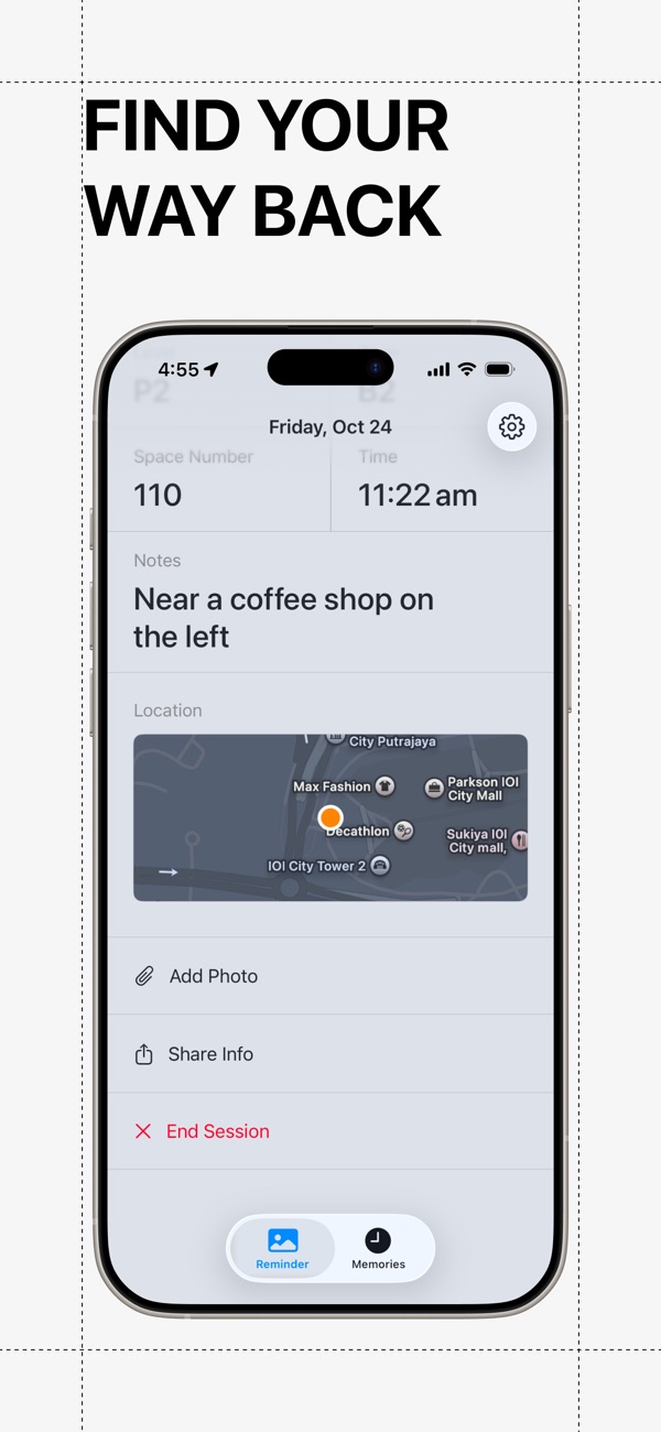 overthere: parking reminder screenshot 5