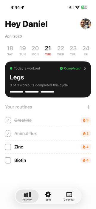 Split: Plan your gym workouts Screenshot 1 of 3