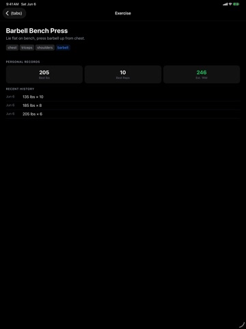 My Gym Tracker: Workout Log iPad screenshot