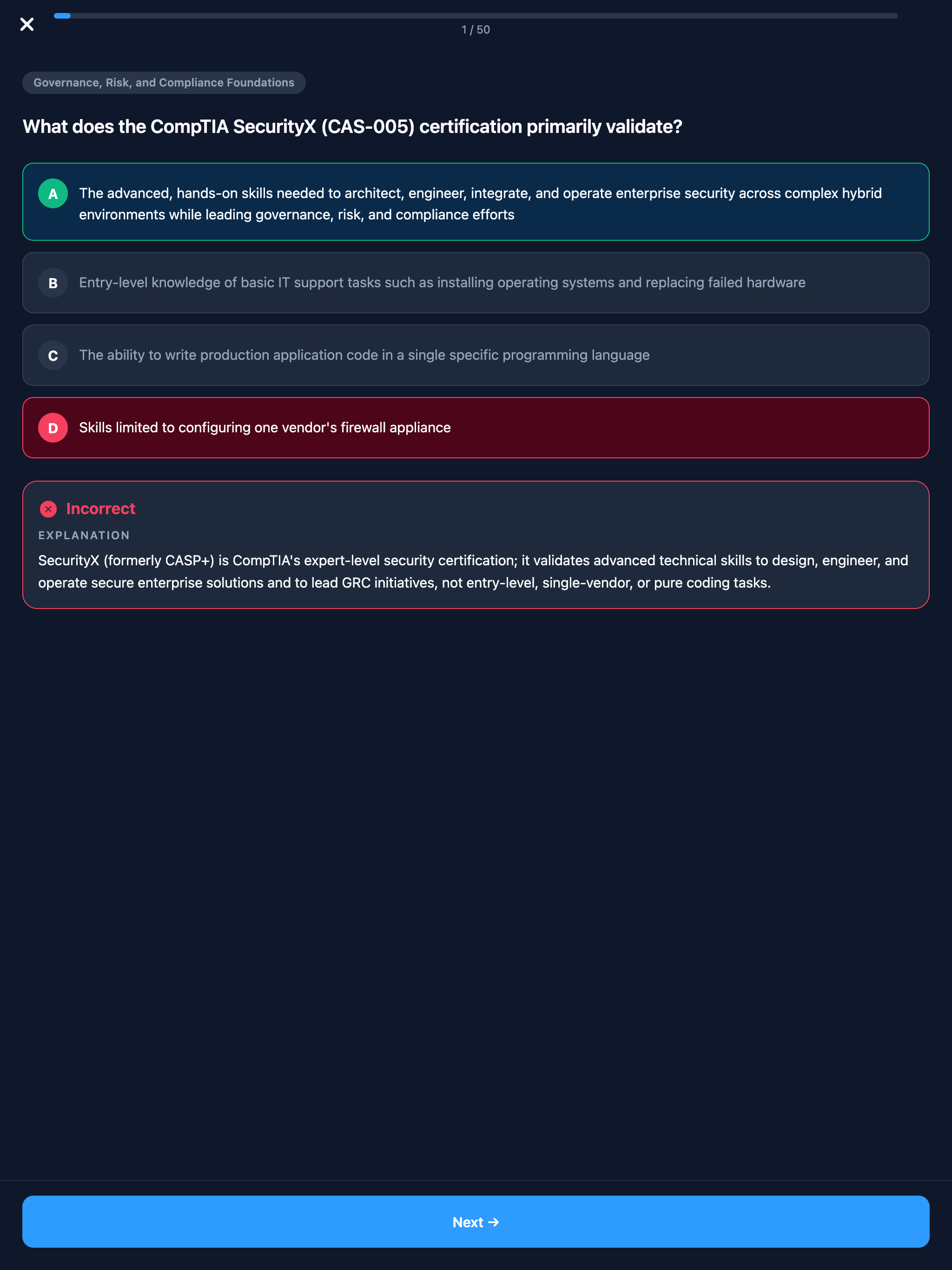 CompTIA SecurityX CAS-005