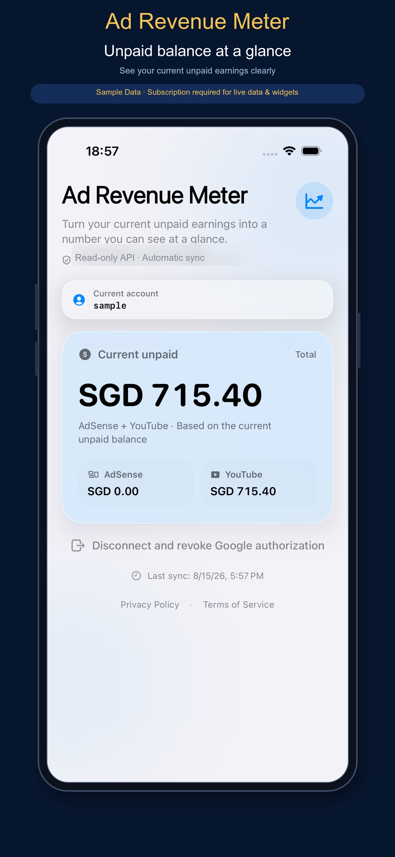 Screenshot 1 of Ad Revenue Meter