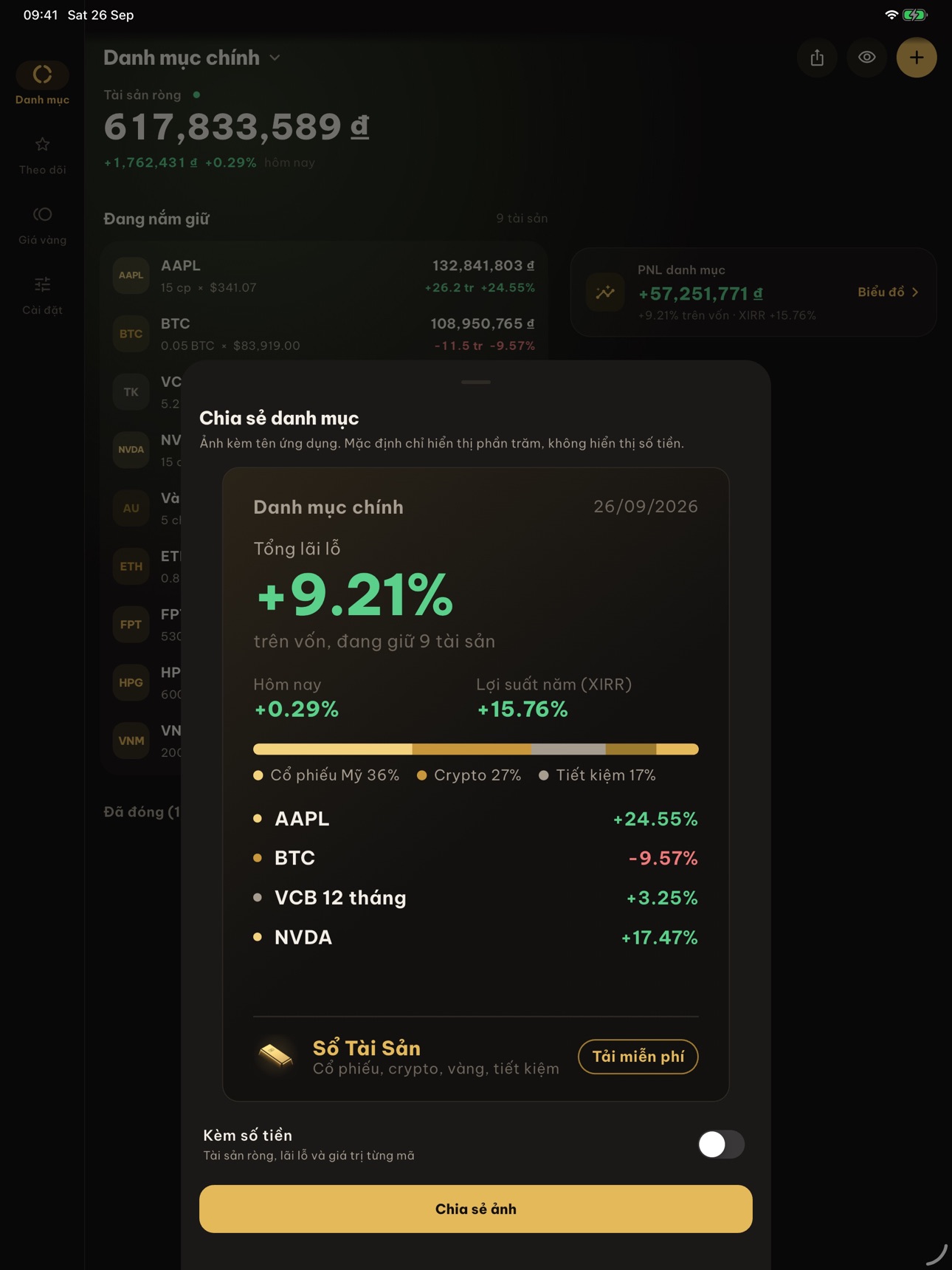 Screenshot 10 of Sổ Tài Sản: Danh mục đầu tư