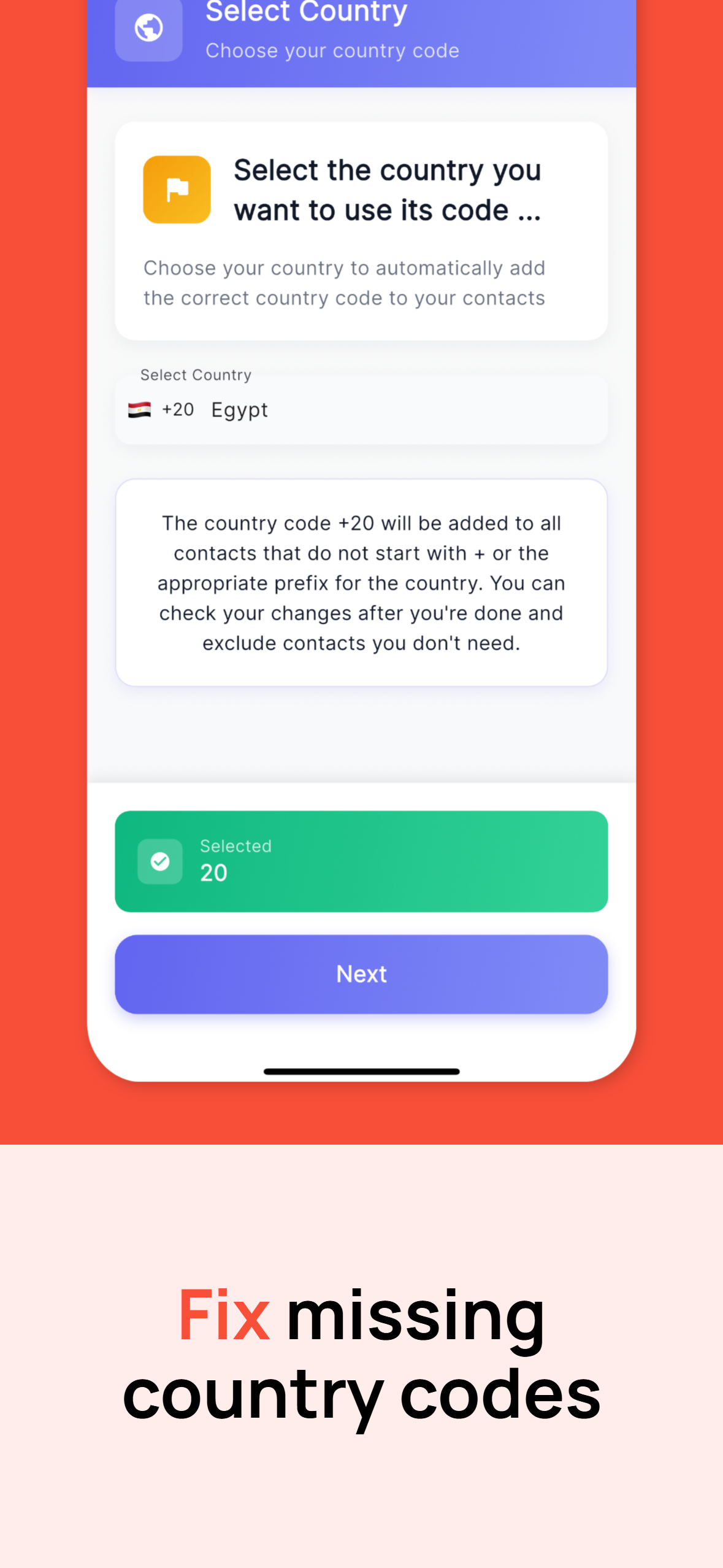 Country Code Fix