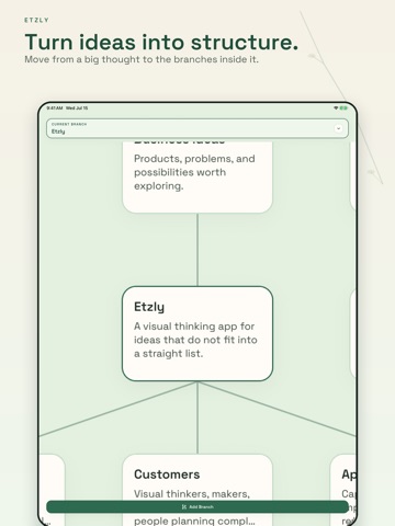Etzly iPad screenshot