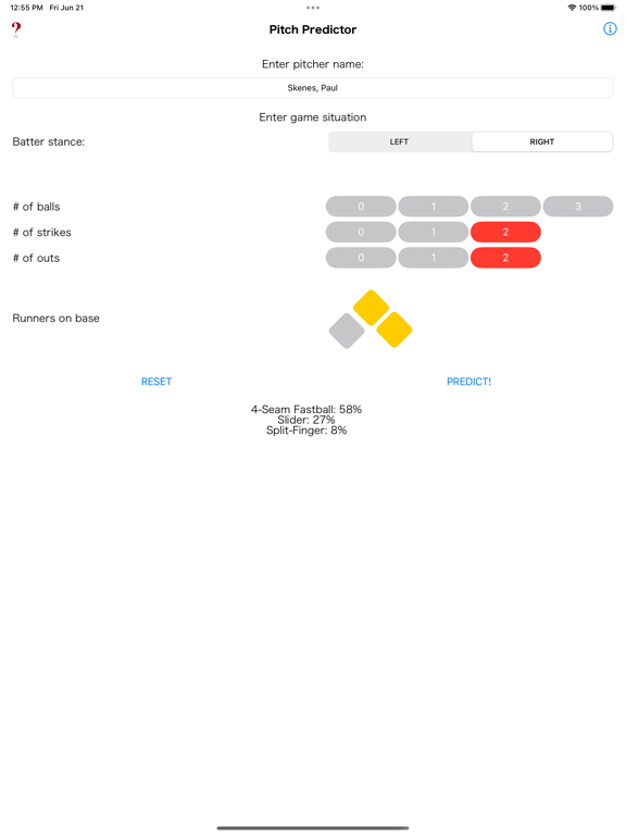 Pitch Predictor iPad screenshot 1 - Sports app