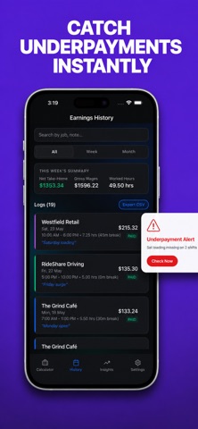 Shiftpenny: Hours & Pay iPhone screenshot