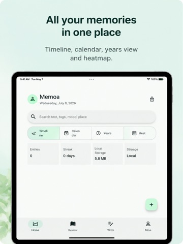 Memoa: AI Journal & Diary iPad screenshot