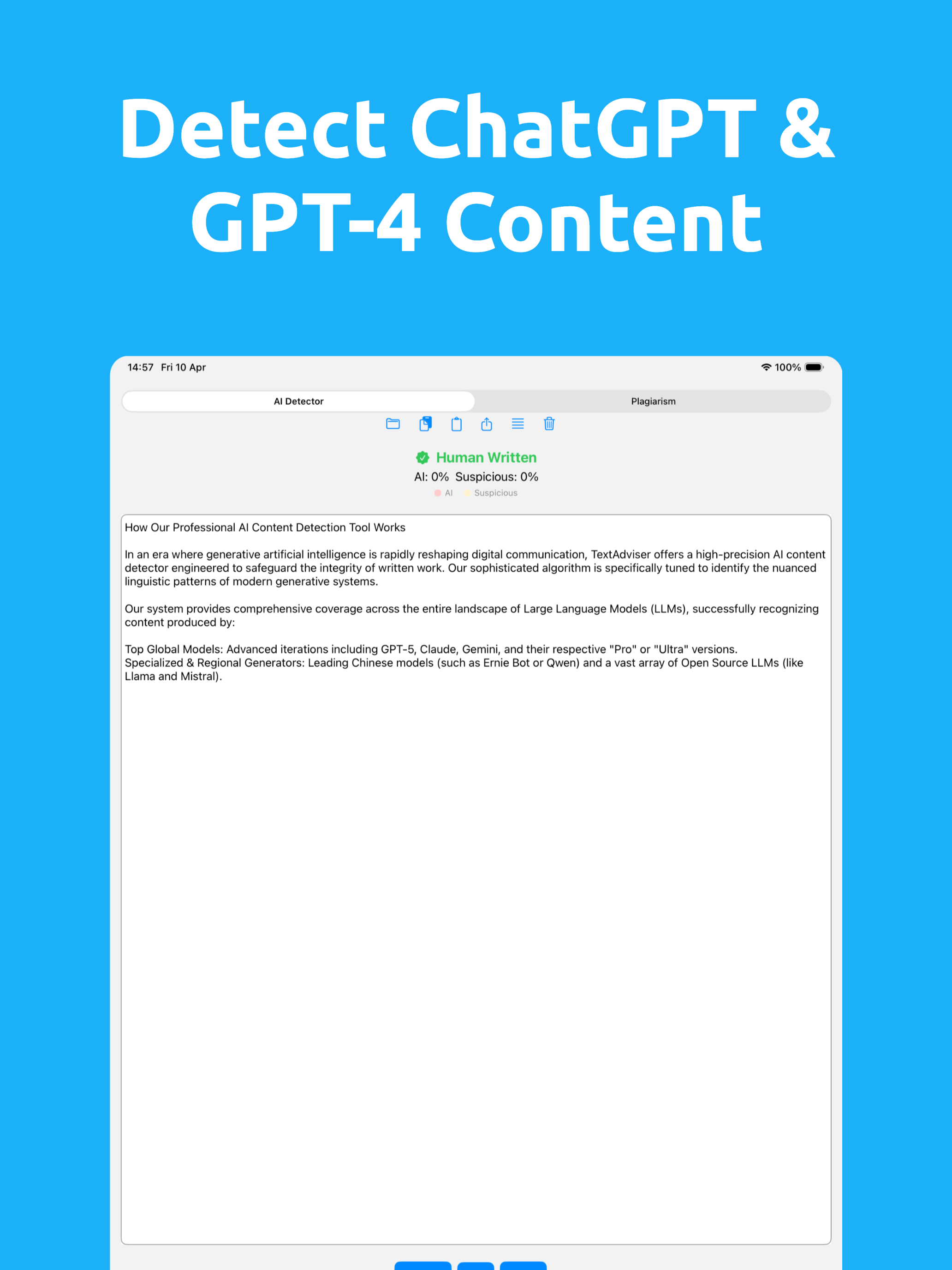 TextAdviser: AI & Plagiarism