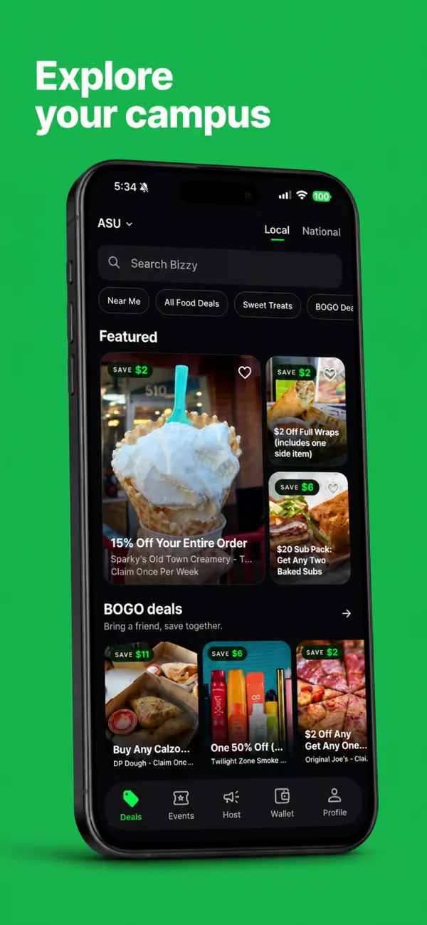 Screenshot #2 pour Bizzy - College Deals & Events