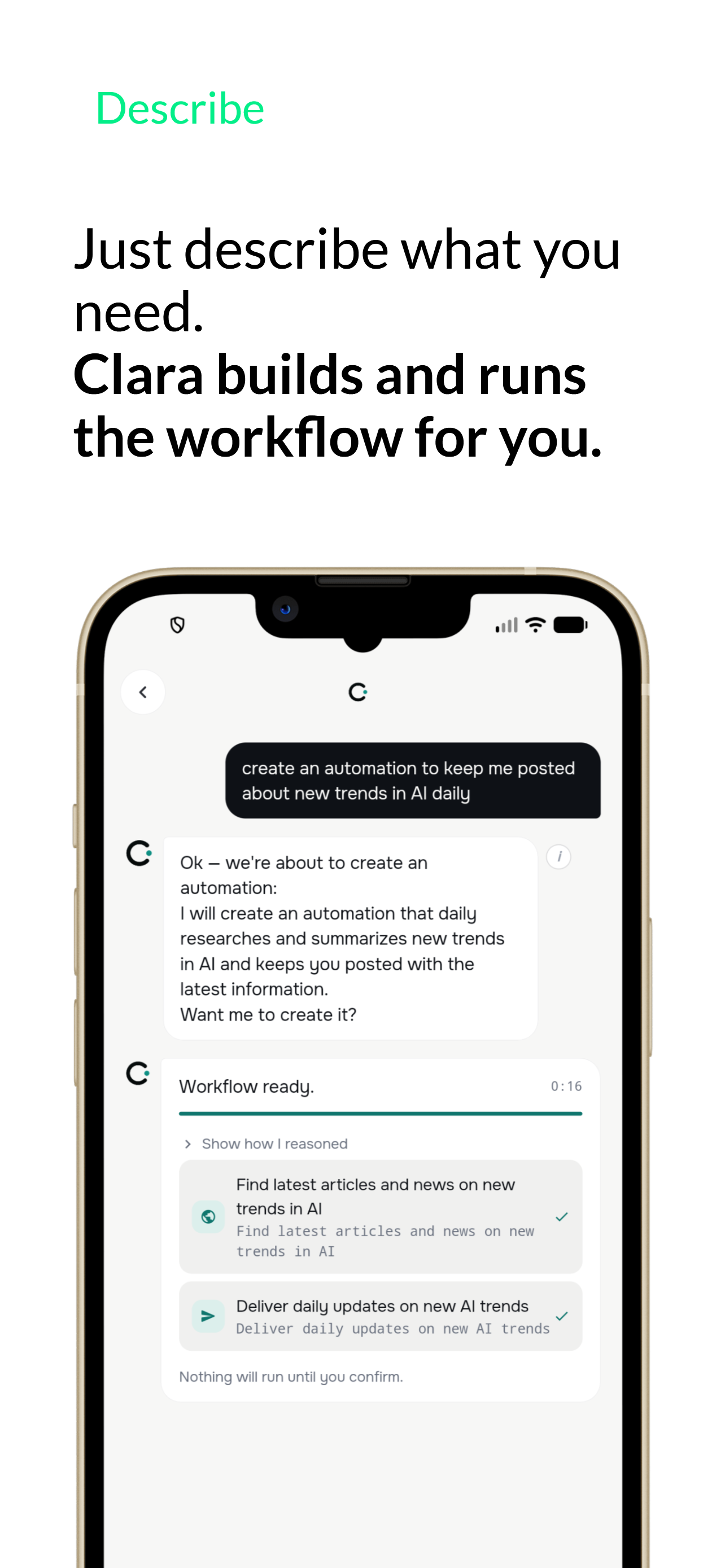 Clara - AI automations screenshot 2