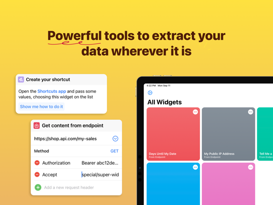 SuperWidget - Shortcuts & APIs iPad screenshot 3 - Productivity app