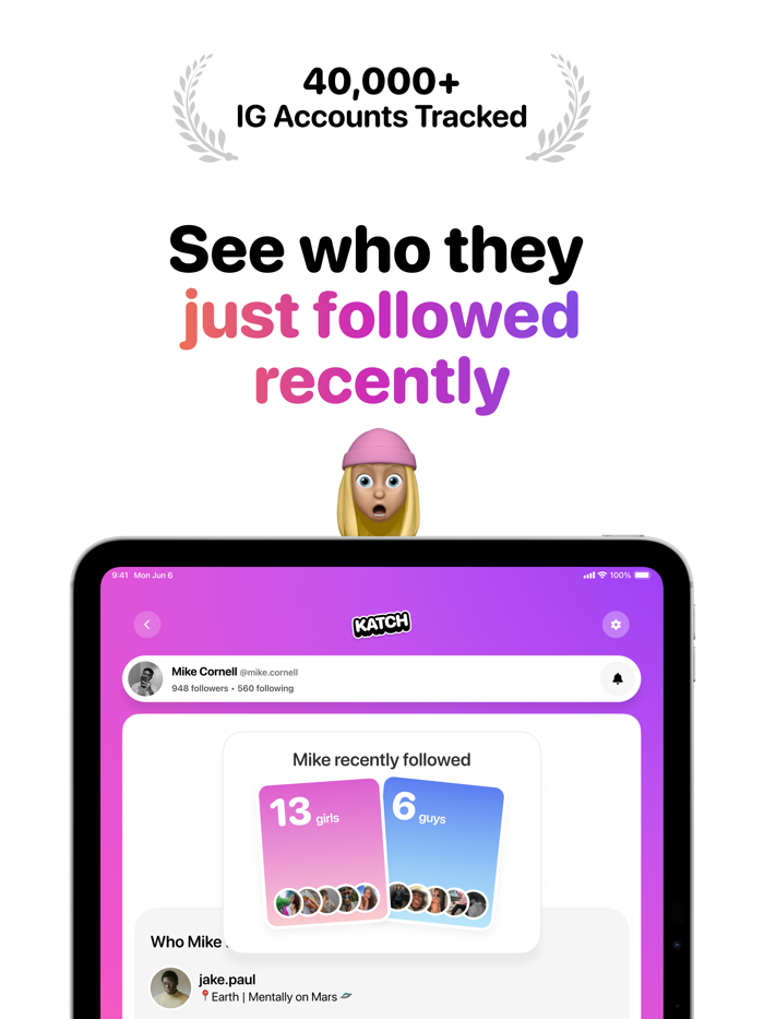 Katch Recent Follow Tracker