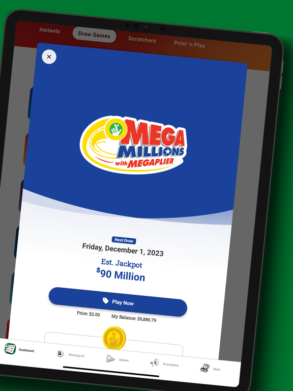 Virginia Lottery Official App iPad screenshot 4 - Entertainment app