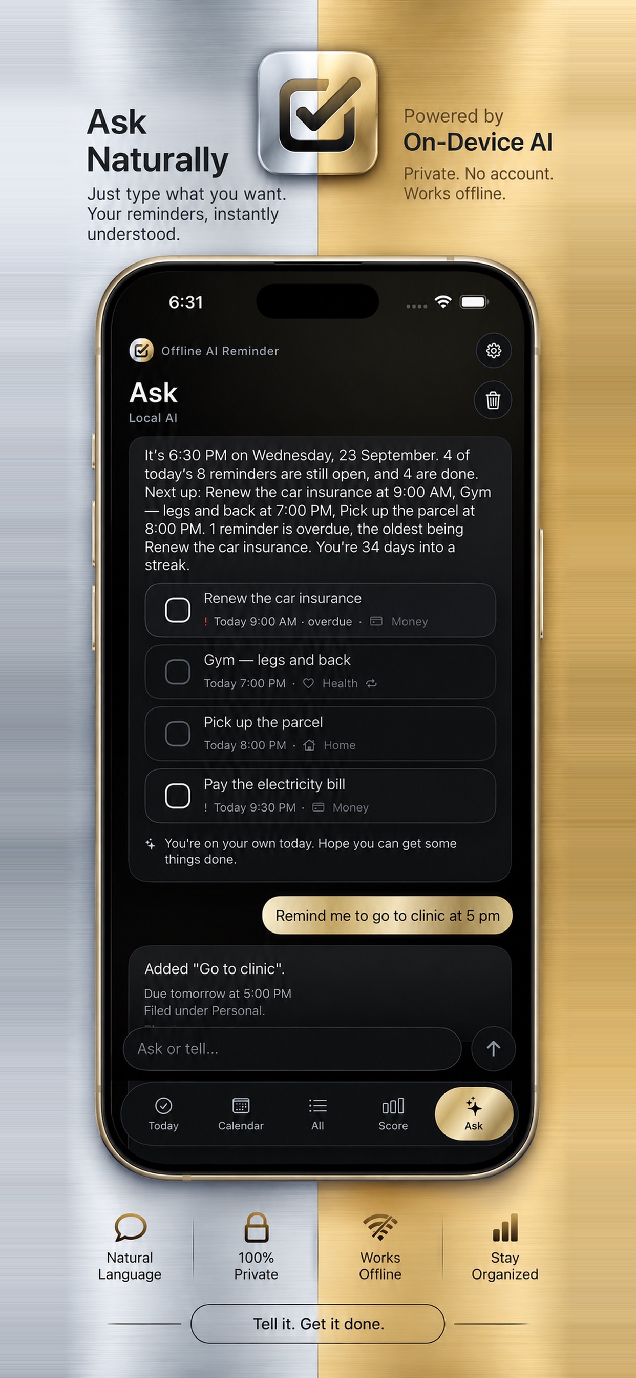 Screenshot 2 of Offline AI Reminder