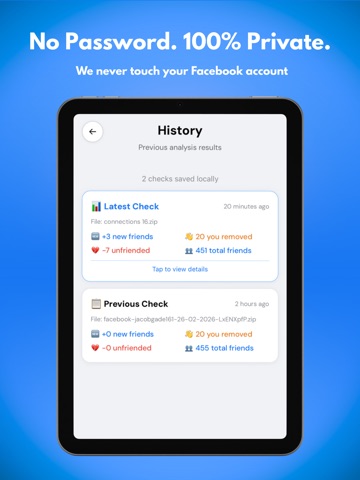 UnfriendCheck: Who Deleted Me iPad screenshot