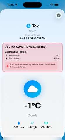 WeatherTrip iPhone screenshot