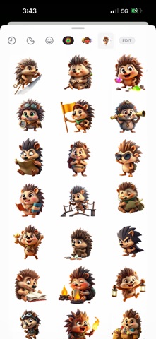 Explorer Hedgehog Stickers iPhone screenshot