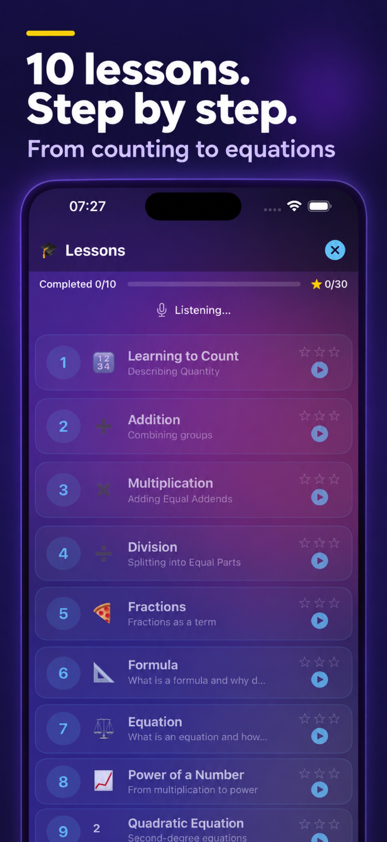 Screenshot 3 of Math Lessons by Voice