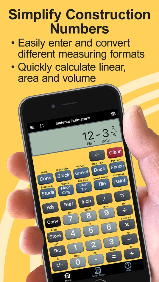 #3. Material Estimator Calculator (iOS) By: Calculated Industries