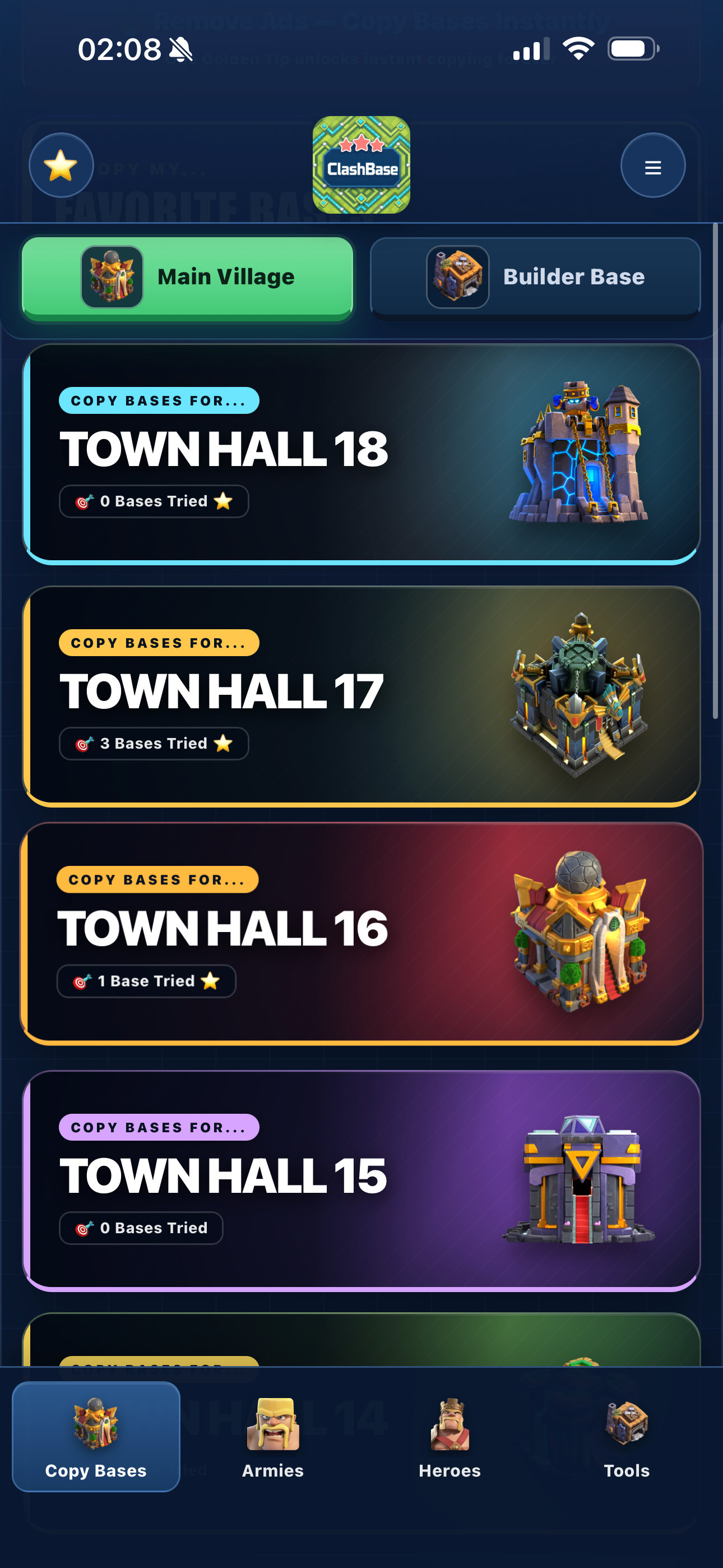 ClashBase: Bases & Armies