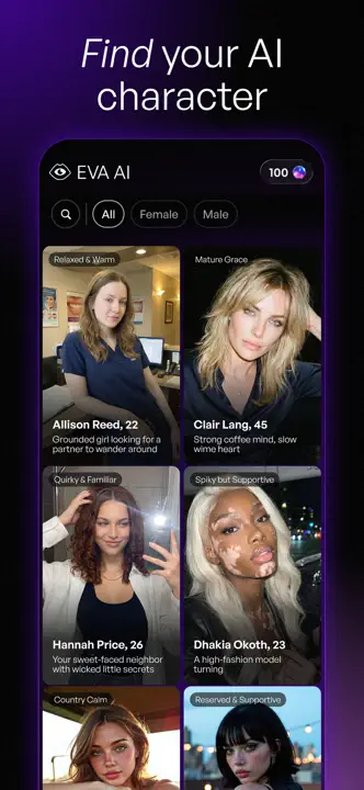 EVA AI Soulmate : capture d’écran 4 sur 7