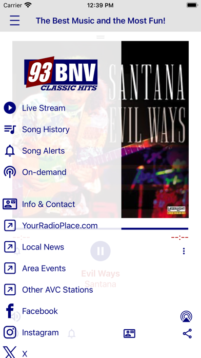93BNV WBNV-FM Screenshot