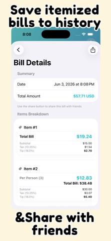Tip Calculator: Tax & Split Screenshot 5 of 5