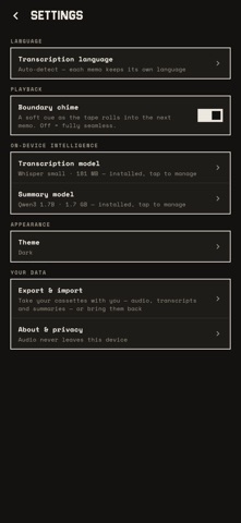 Diktafon: Voice Memos on Tape screenshot