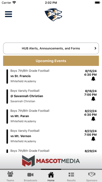 Whitefield Academy Athletics Screenshot